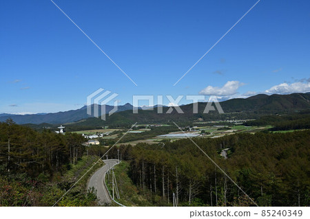太平洋與日本海之間的野邊山高原平澤關分水嶺八岳草圖線 85240349