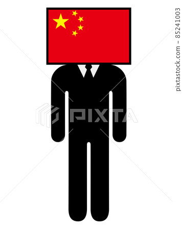 Pictogram symbol graphic material of a person who anthropomorphized the Chinese flag Pictogram symbol graphic material of a person who anthropomorphized the Chinese flag 85241003