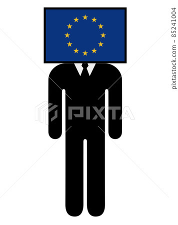Pictogram symbol graphic material of a person who anthropomorphized the flag of the European Union Pictogram symbol graphic material of a person who anthropomorphized the flag of the European Union 85241004