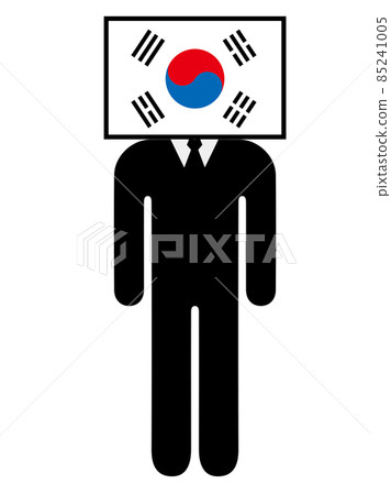 Pictogram symbol graphic material of a person who anthropomorphized the Korean flag Pictogram symbol graphic material of a person who anthropomorphized the Korean flag 85241005