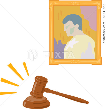 Painting and auction hammer Painting and auction hammer 85241453