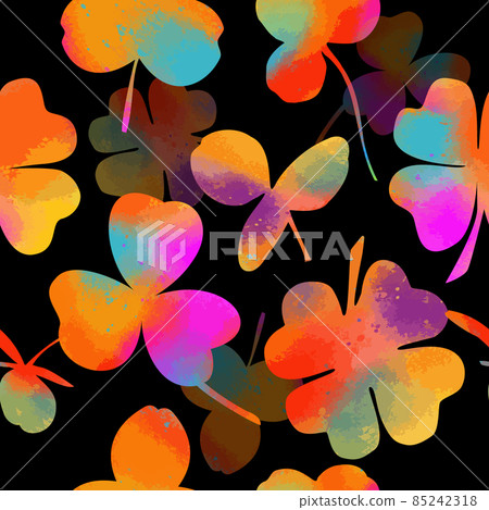 The background is seamless multicolored clover. Happy St. Patrick's Day. Vector illustration The background is seamless multicolored clover. Happy St. Patrick's Day. Vector illustration 85242318