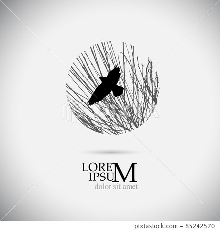 The logo of the branches of the tree circle with a flying bird . Vector illustration The logo of the branches of the tree circle with a flying bird . Vector illustration 85242570