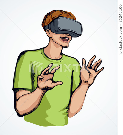 Virtual reality mask. Vector drawing 85243100