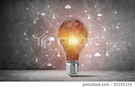 Concept of lightbulb as symbol of new idea. Concept of lightbulb as symbol of new idea. 85245154
