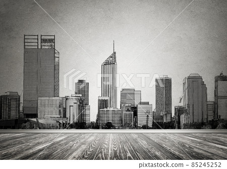 City design on wall 85245252
