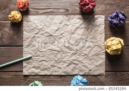 Concept of inspiration and creativity with paperballs. Place your text Concept of inspiration and creativity with paperballs. Place your text 85245284