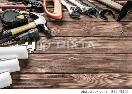 Instruments on wooden table Instruments on wooden table 85245391