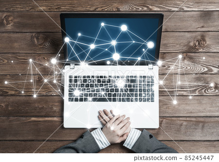 Concept of social connection and networking with social connection lines 85245447