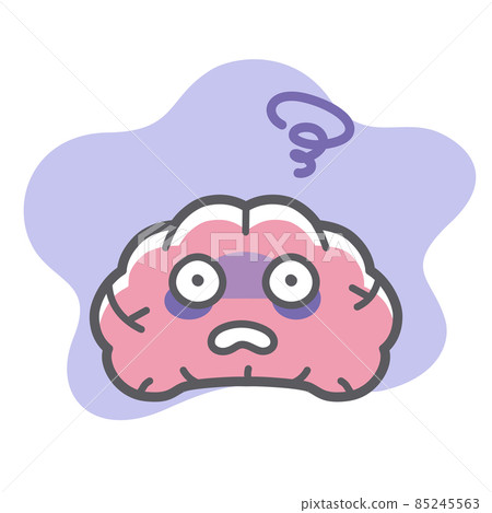 A simple and cute illustration of a brain suffering from addiction 85245563