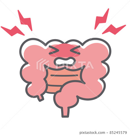 A simple and cute illustration of a damaged intestine 85245579