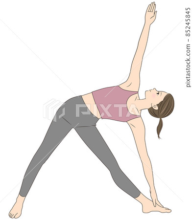 三角姿勢，做瑜伽的女人 85245845