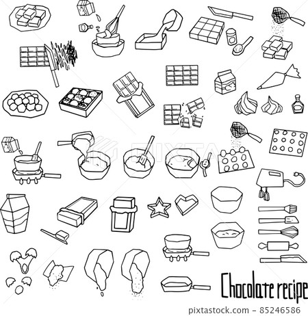 Chocolate recipe illustration (line) 85246586