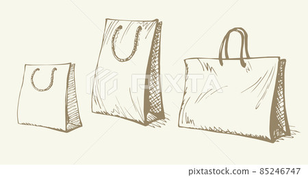 Paper bag for shopping. Vector drawing 85246747
