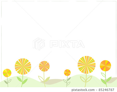 Deformed, colorful cute flower field background material, 4 to 3 ratio size 85246787