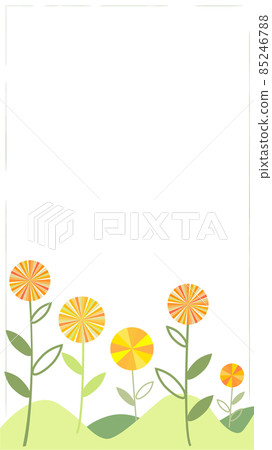 Deformed, colorful cute flower field background material, 9:16 ratio size 85246788
