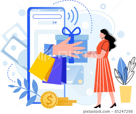 Gift or reward from online shop, buying and shopping 85247298