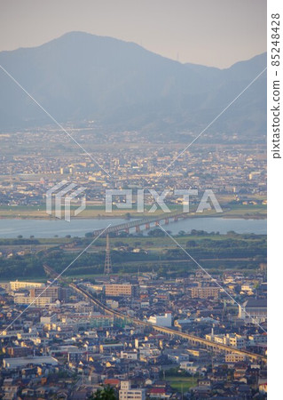 從德島縣美山眺望幸德線會泉町贊岐山 85248428