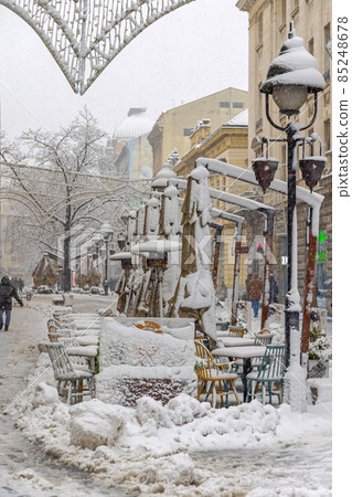 Winter Snow City Street Winter Snow City Street 85248678