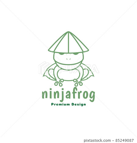 cute frog ninja logo design vector graphic symbol icon sign illustration creative idea 85249087