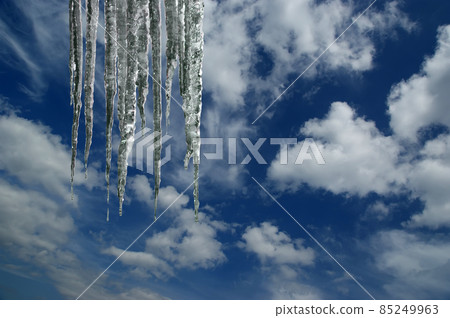 Photo of icicles. Natural light in a sunny day 85249963