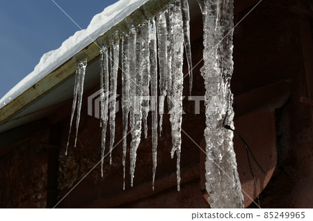 Photo of icicles. Natural light in a sunny day Photo of icicles. Natural light in a sunny day 85249965