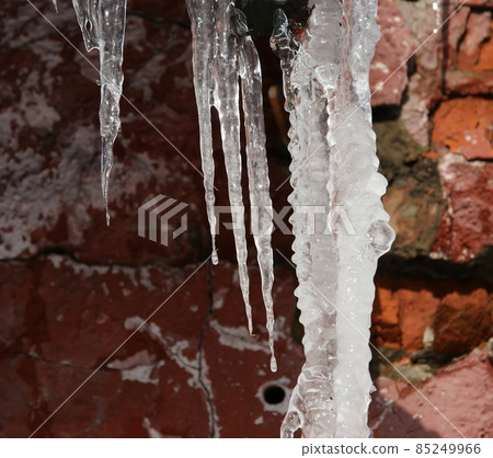 Photo of icicles. Natural light in a sunny day Photo of icicles. Natural light in a sunny day 85249966