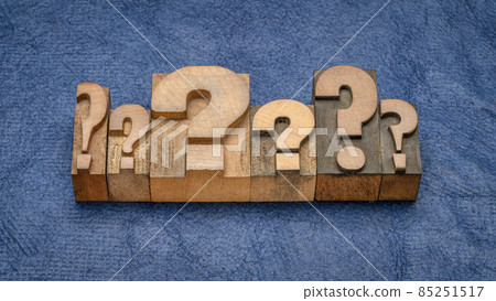 row of question marks in letterpress wood type row of question marks in letterpress wood type 85251517