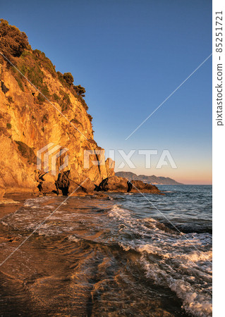 Sunset seascape on Corfu island, Greece. Sunset seascape on Corfu island, Greece. 85251721