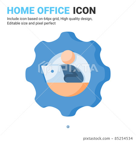 Remote employee icon vector with flat color style isolated on white background. Vector illustration work from home sign symbol icon concept for business, finance, industry, company, app and project Remote employee icon vector with flat color style isolated on white background. Vector illustration work from home sign symbol icon concept for business, finance, industry, company, app and project 85254534