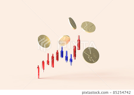 Stock chart and Japanese Yen 85254742