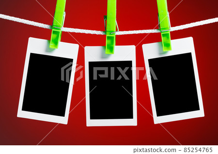 blank photos on red background 85254765