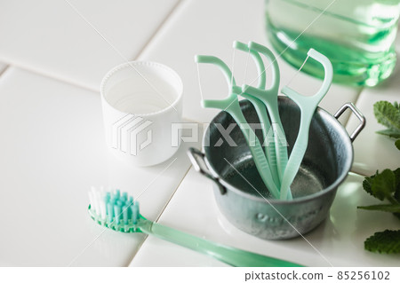 Dental floss Ito Yoji Dental care image material Dental floss Ito Yoji Dental care image material 85256102