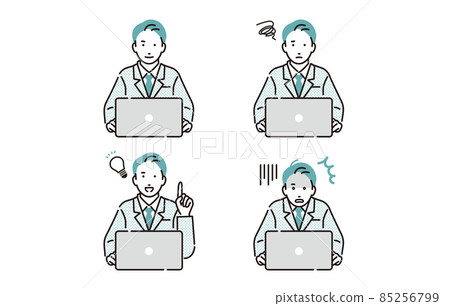 Person Business person who operates a personal computer Male set 85256799