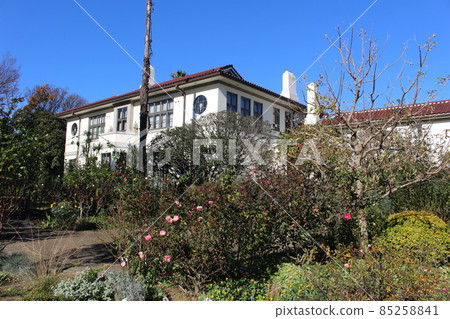 British House and Flowers in the Blue Sky, Western House, Yokohama Yamate, Yokohama City, Kanagawa Prefecture British House and Flowers in the Blue Sky, Western House, Yokohama Yamate, Yokohama City, Kanagawa Prefecture 85258841