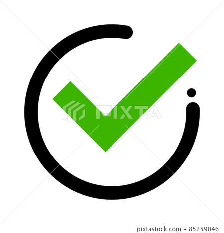 Fashionable checkmark icon green Fashionable checkmark icon green 85259046