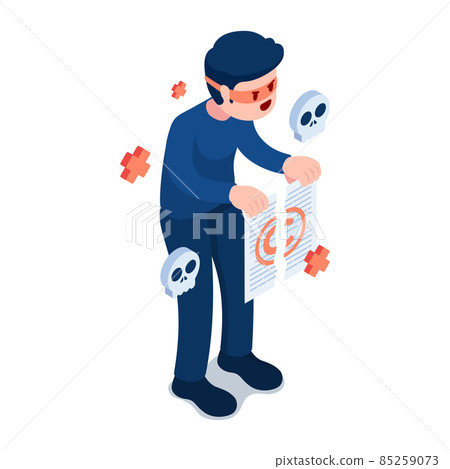 Isometric Thief Tearing Apart Copyright Document 85259073