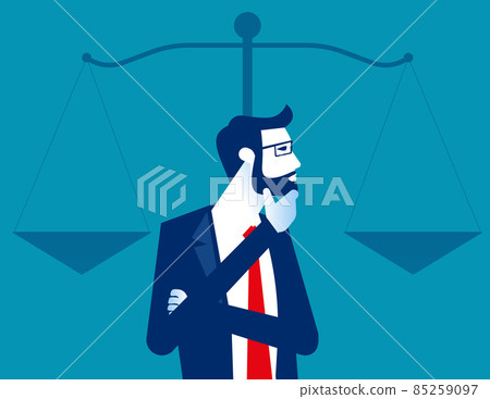 Legal decisions thinking as right law judgment choice. Justice measurement and analysis symbol Legal decisions thinking as right law judgment choice. Justice measurement and analysis symbol 85259097