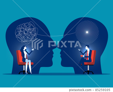 Emotions and talking about frustration. Stress and depression help concept Emotions and talking about frustration. Stress and depression help concept 85259105