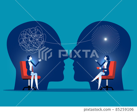 Emotions and talking about frustration. Stress and depression help concept 85259106