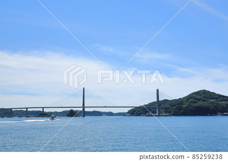 A view of the Kouko Ohashi bridge over Kabe Island A view of the Kouko Ohashi bridge over Kabe Island 85259238