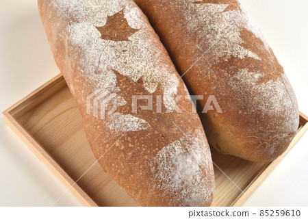Fresh bread shot directly above the studio Fresh bread shot directly above the studio 85259610