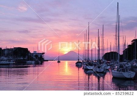 遊艇港晚上日落 85259622