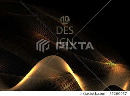 Gorgeous black illustration, abstract waves, beige mesh texture Gorgeous black illustration, abstract waves, beige mesh texture 85260987