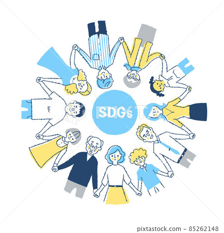 SDGs image People of various races holding hands in a circle 85262148