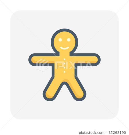 Gingerbread man cookie or biscuit vector icon. Gingerbread man cookie or biscuit vector icon. 85262190