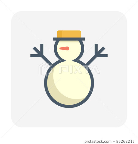 Snowman cartoon vector icon. Snowman cartoon vector icon. 85262215
