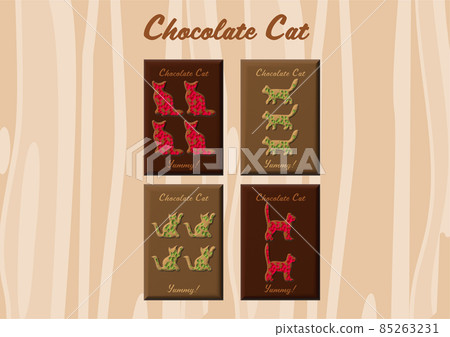 Chocolate cat illustration material collection 85263231
