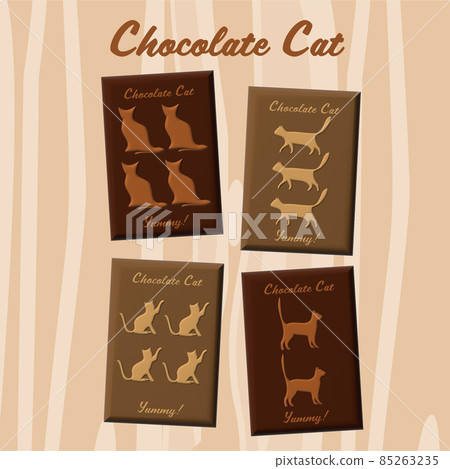 Chocolate cat illustration material collection 85263235