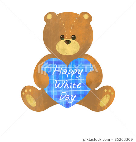 Plush bear with a heart White Day Plush bear with a heart White Day 85263309